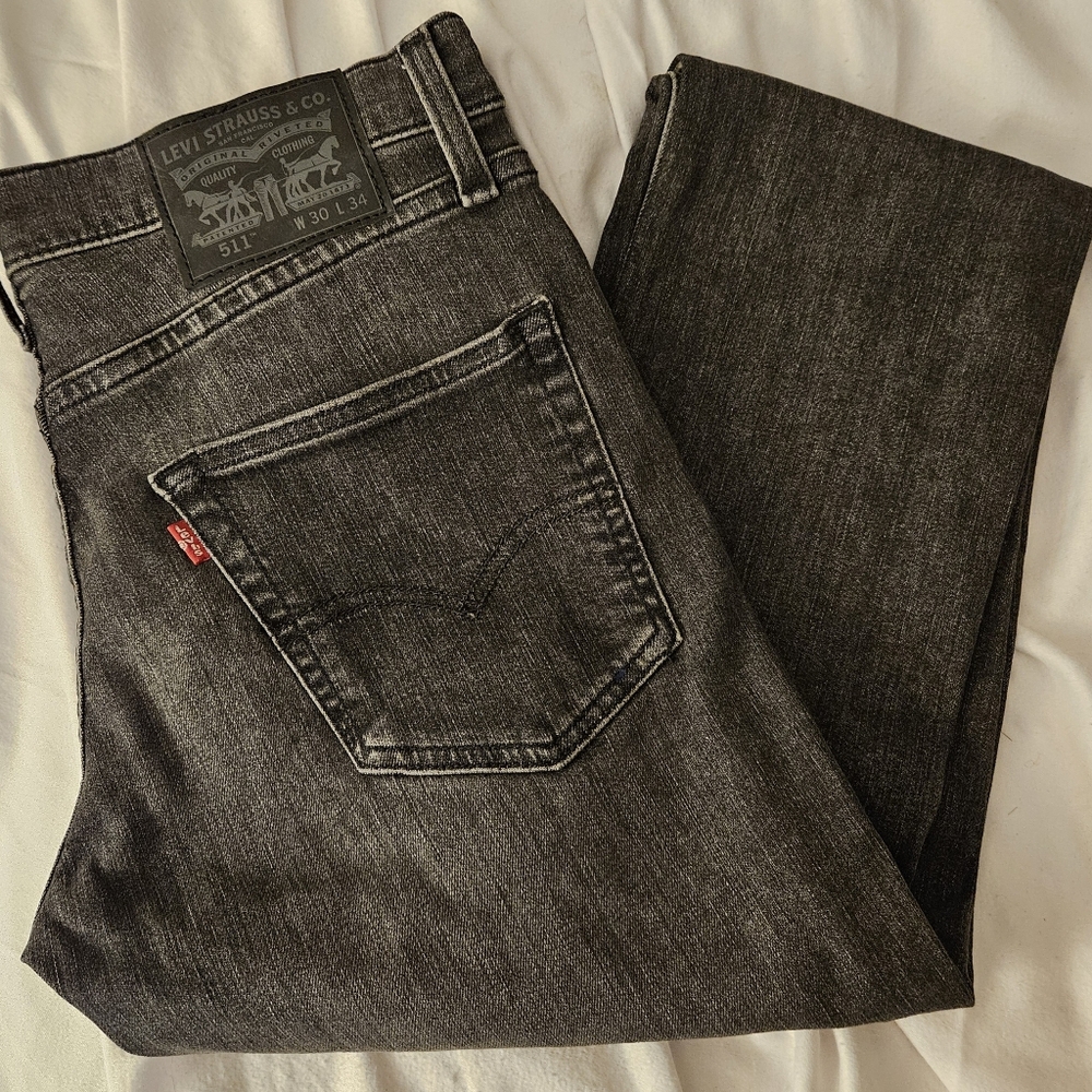 NWT Levi's 511 slim Black/Grey 30x34
